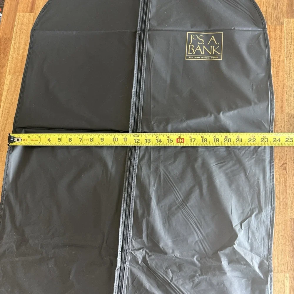 Jos A Bank Garment Bag Suit Travel Cover Black Zipper Thin Lightweight NEW